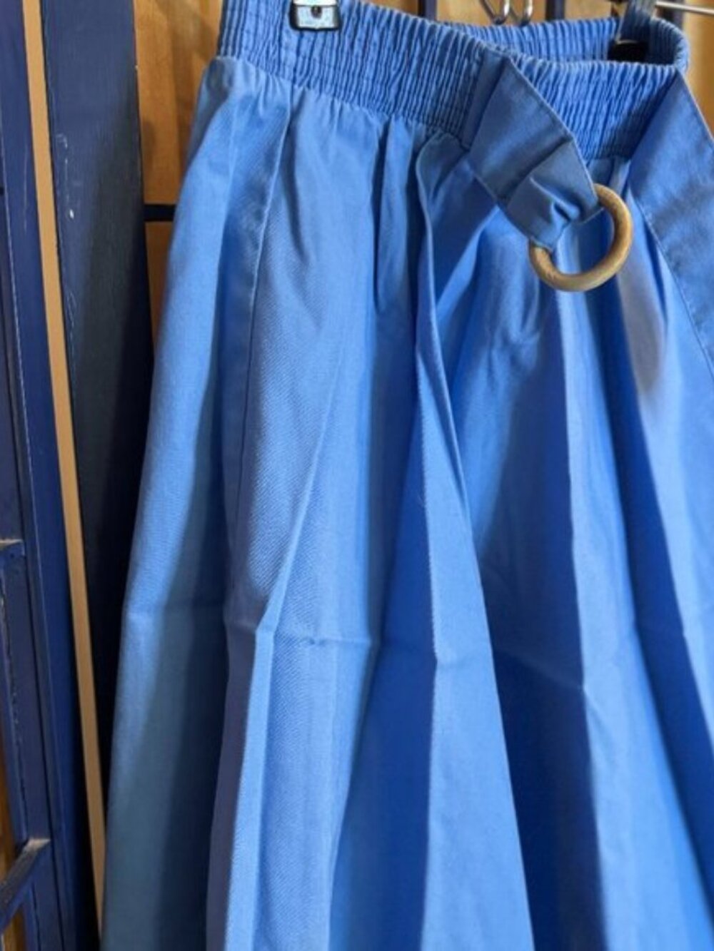 Vintage Girls Blue Full Skirt Ring Belt Detail